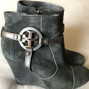 Tory Burch Black Suede Wedges